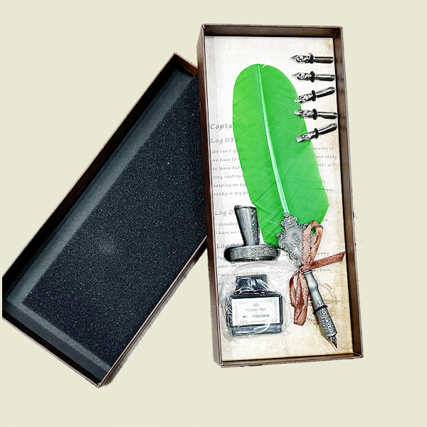 Feather Pen Set // Green // Small