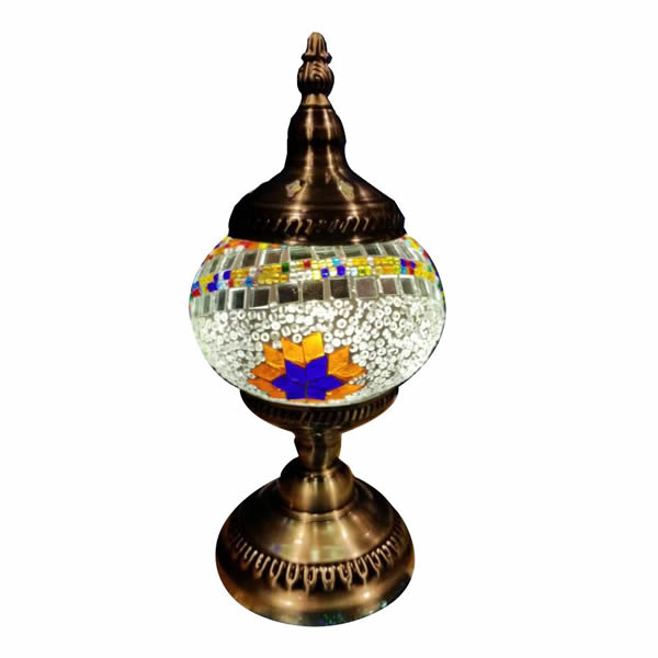 Mosaic Lantern // Classic // Multi Orange + Blue