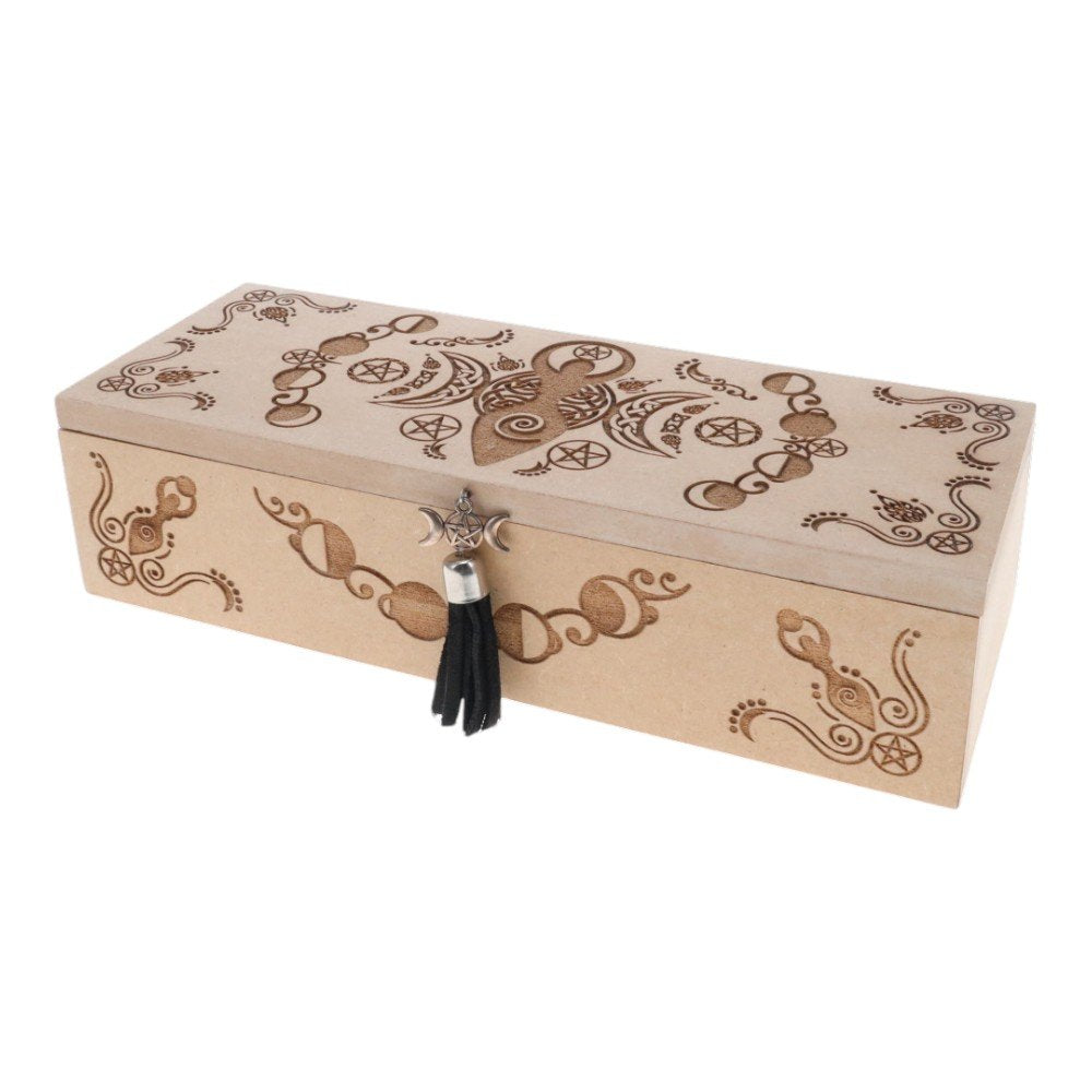 Wooden Storage Box // Goddess // 24cm x 9cm x 6cm