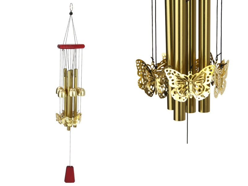 Hanging // Gold Bell & Butterfly Wind Chime