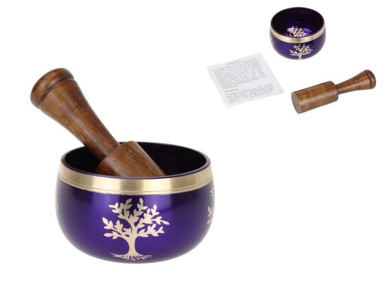 Singing Bowl // Brass "Tree of Life" Purple Tibetan // 8cm