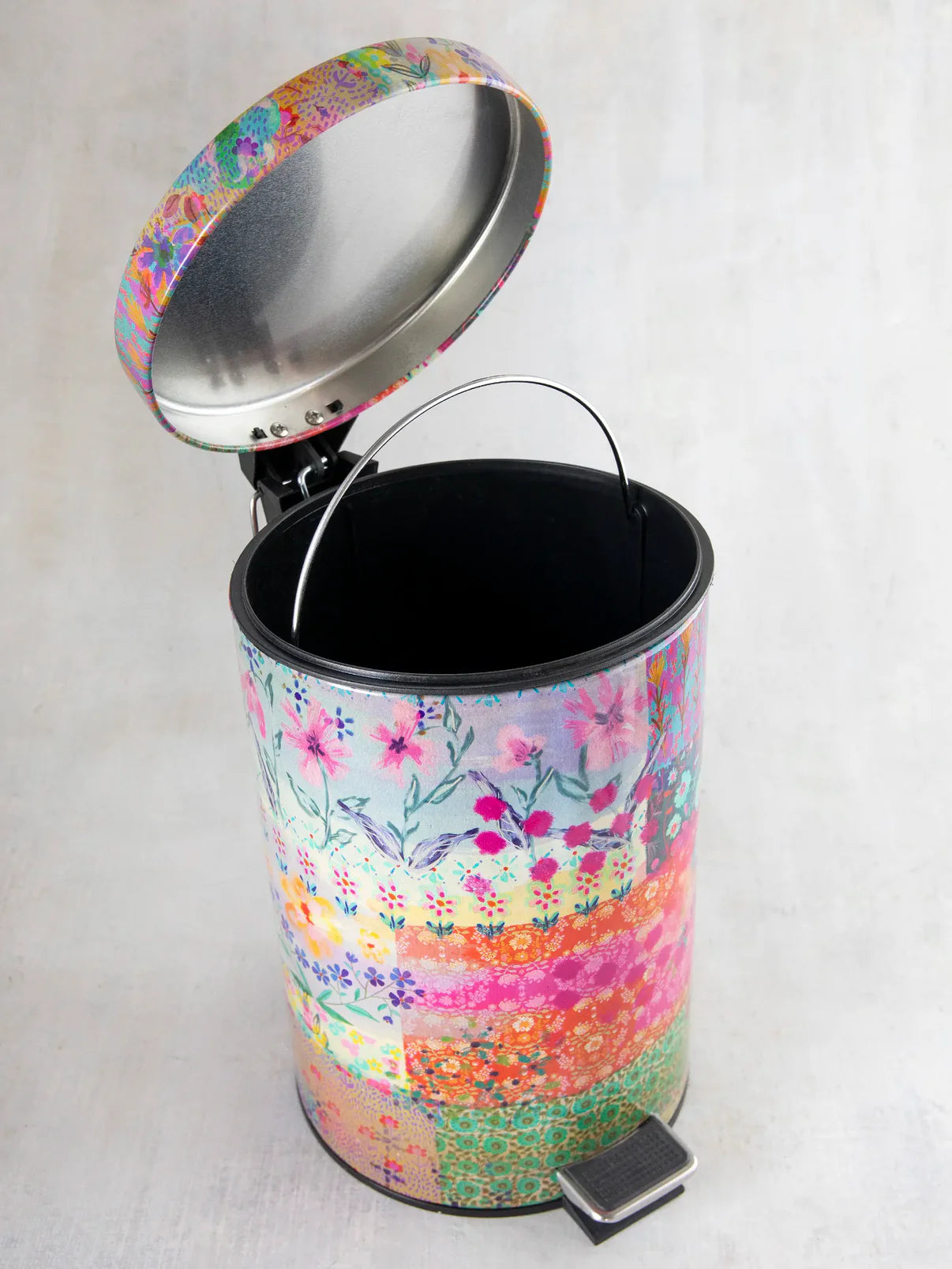 Bathroom Trash Can // Pink Watercolor Patchwork