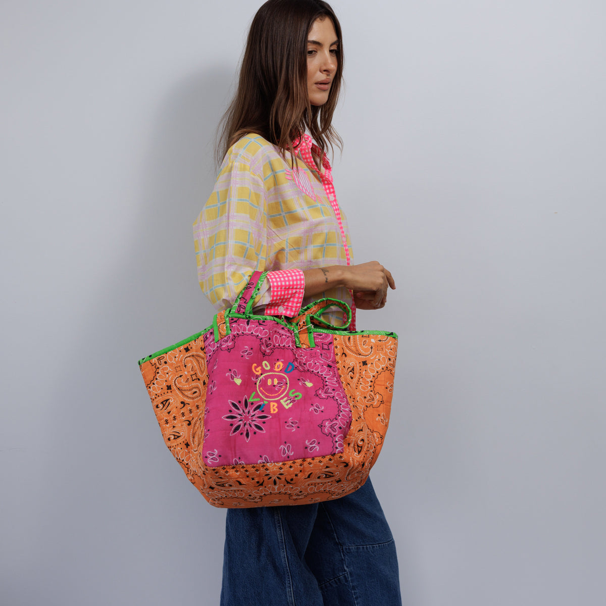 Bag // Cotton // Orange + Pink