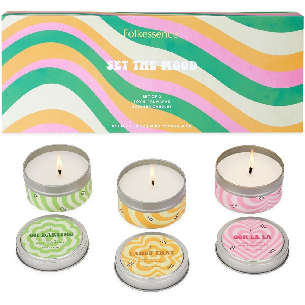 Candle // Set the Mood Pack of 3 Travel Tin // 80gms