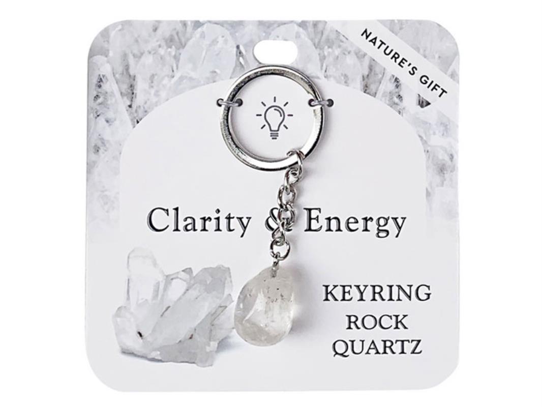 Crystal // Wellness Gemstone Keyring // Rock Quartz