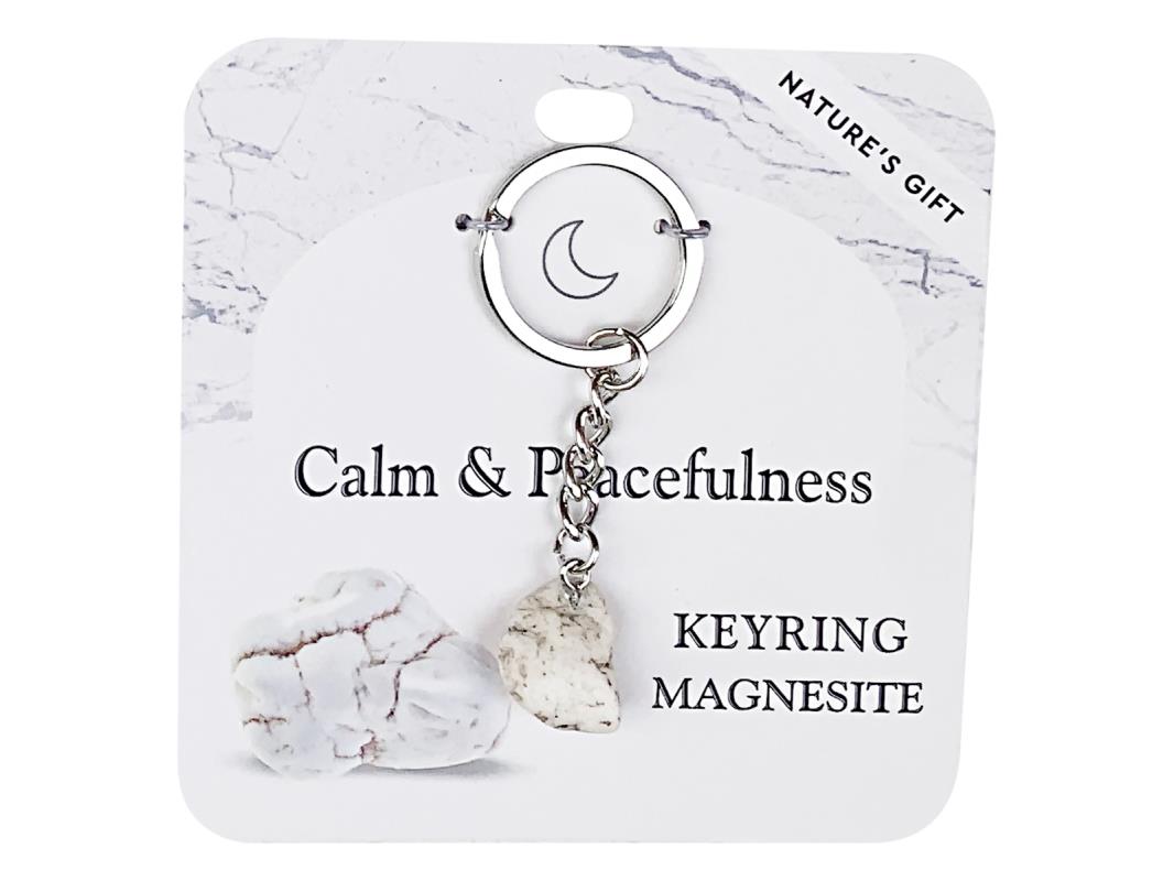 Crystal // Wellness Gemstone Keyring // Magnesite