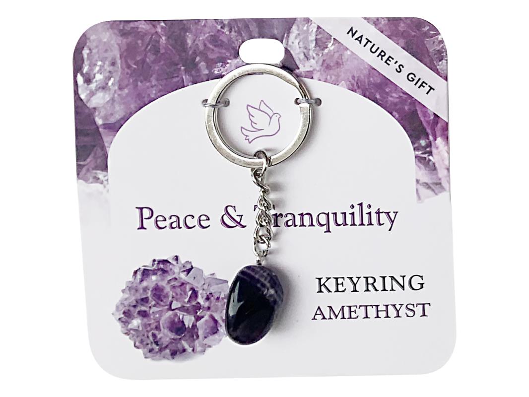 Crystal // Wellness Gemstone Keyring // Amethyst