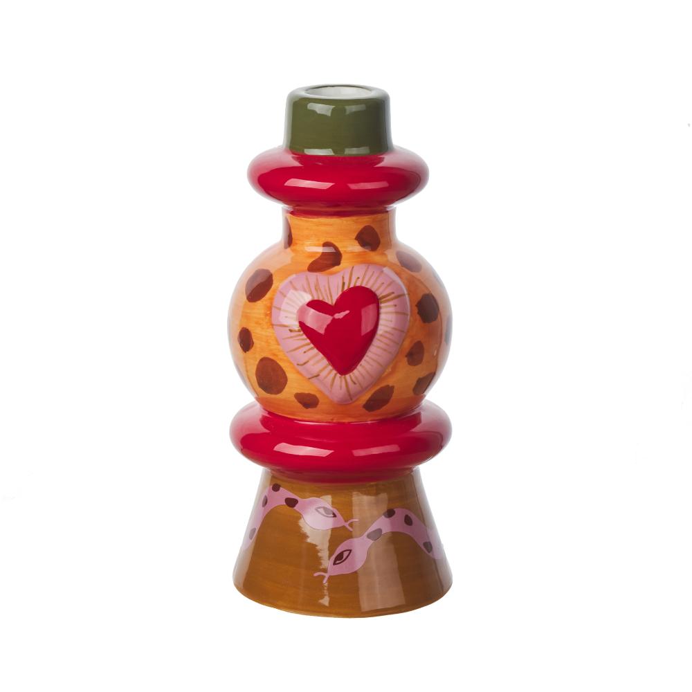 Taper Candle Holder // Heart Ceramic // 18.7cm