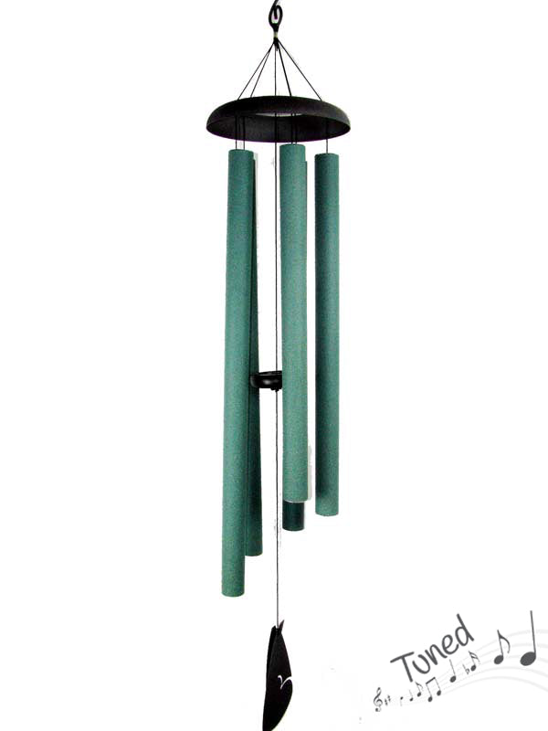 Wind Chime // 5 Tube Green Tuned Wind Chime // 130cm