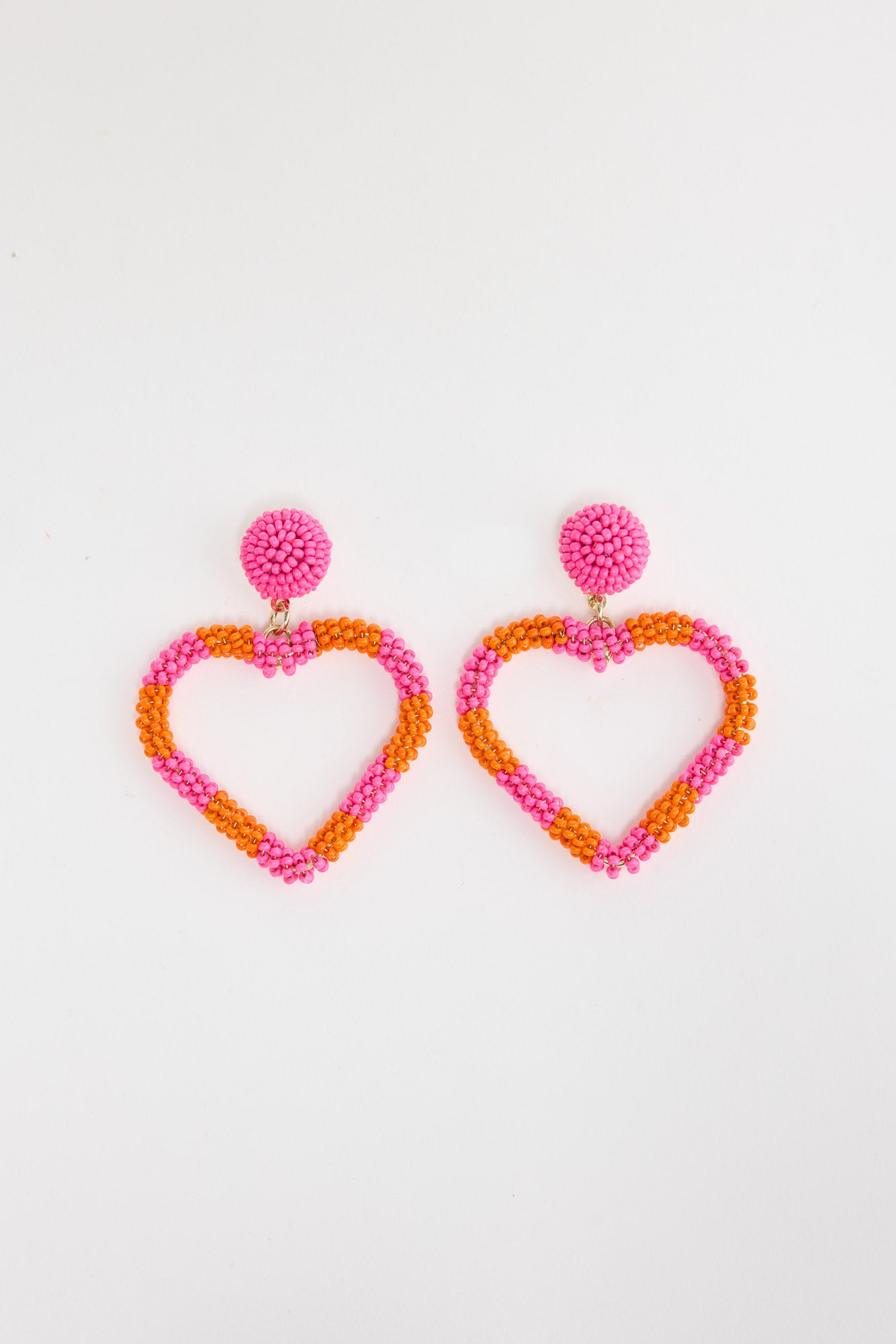 Hearts Earrings // Pink