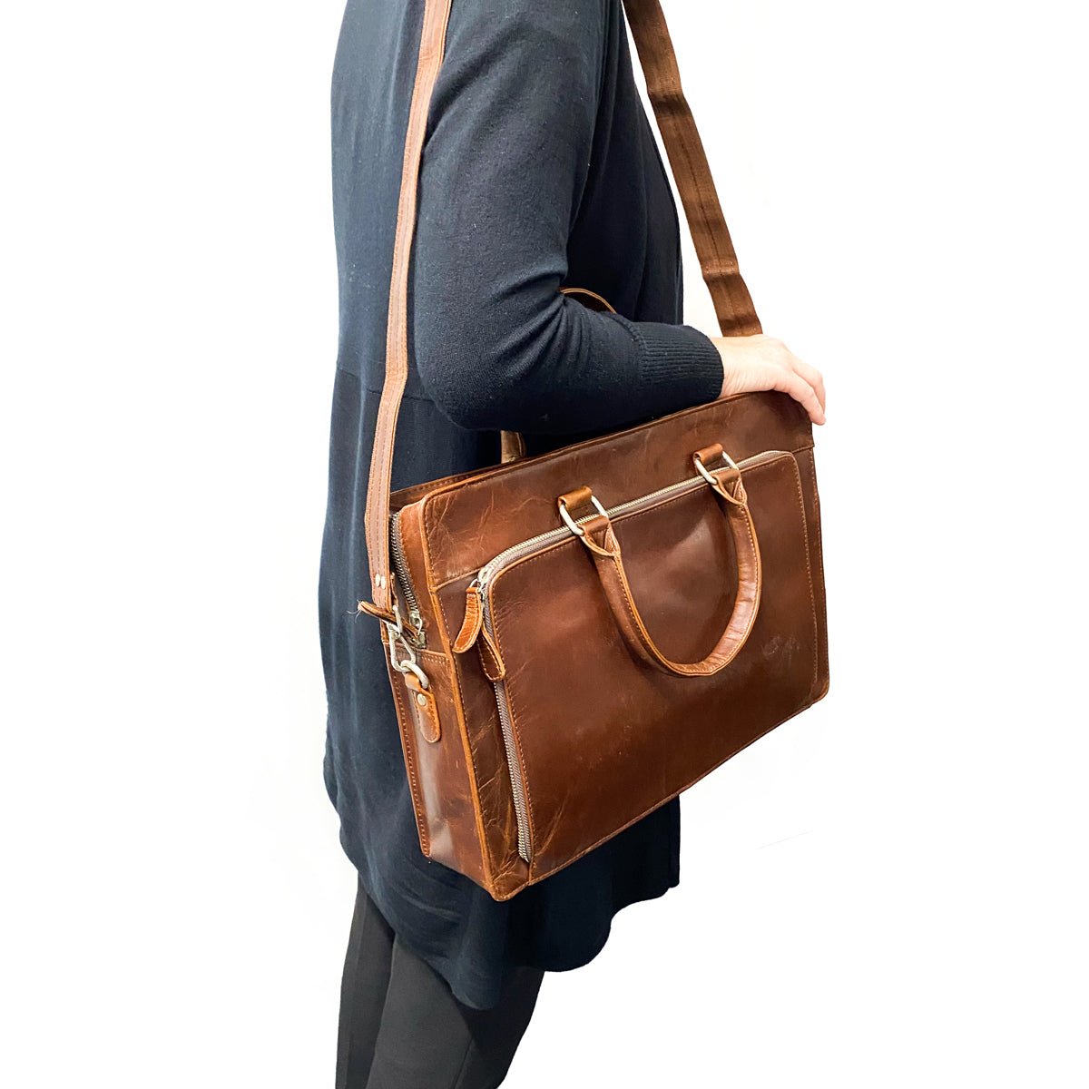 Handmade Leather Bag - (VLB100) - Vintage World Australia - 10