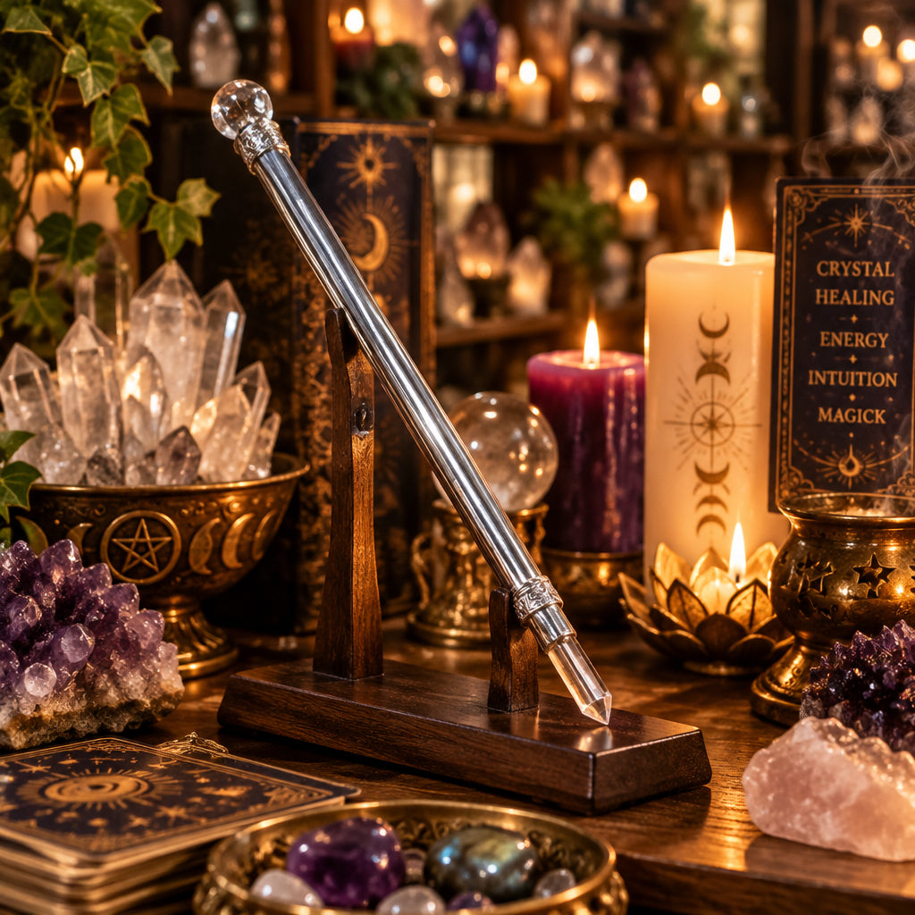 Wand // Silver Crystal Healing Wand // 19cm