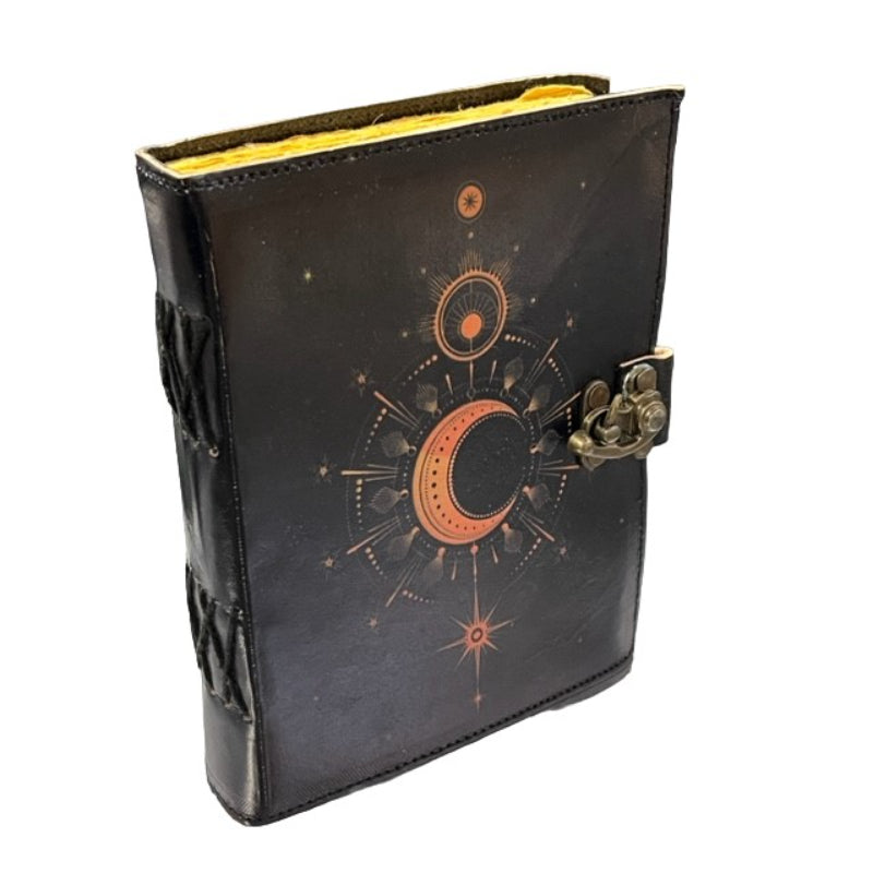 Leather Journal // With Crescent Moon