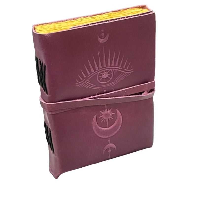 Leather Journal // Embossed Moon Purple