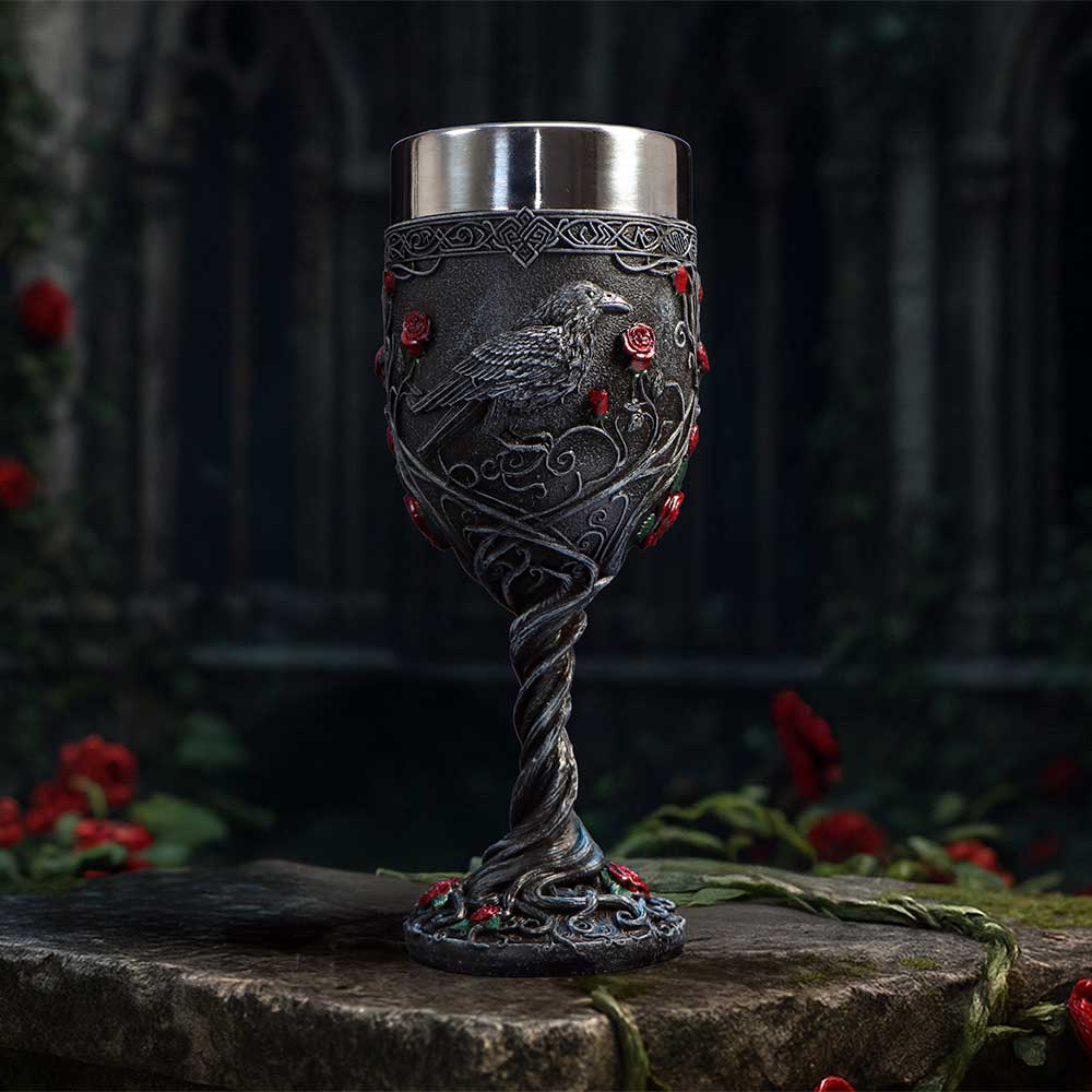 Goblet // Twilight Bloom Gothic Raven // 19.6cm