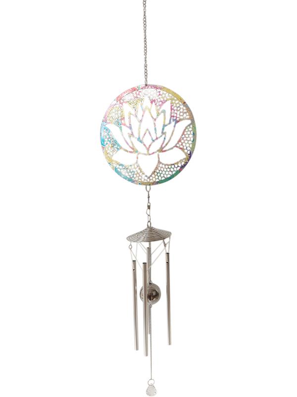 Hanging // Lotus Flower Coloured Windchime // 87cm