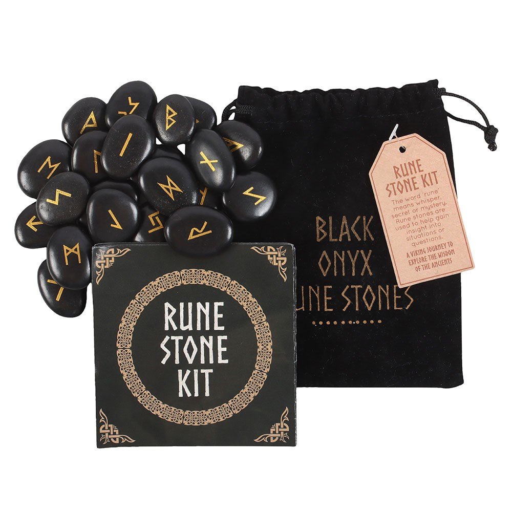 Viking // Rune Stones Set // Black Obsidian