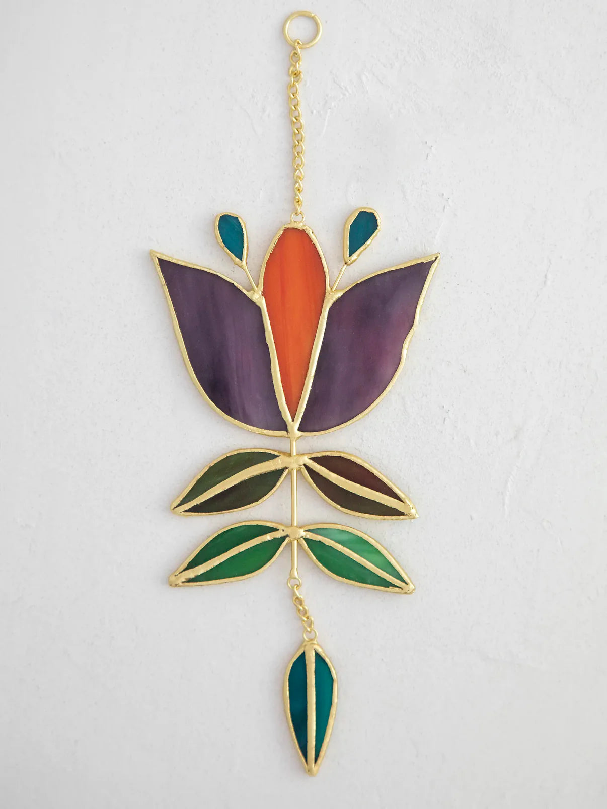Stained Glass Window Hanging // Folk Flower