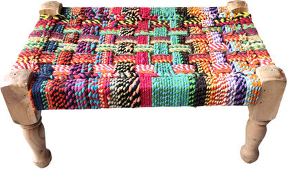 Bench // Woven Chindi Bench // 50x32x30cm