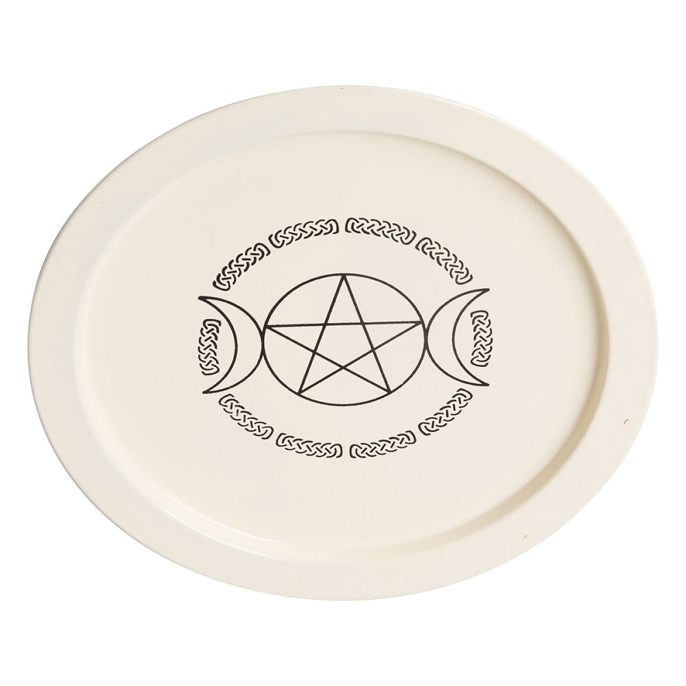 Wiccan // Pentacle Triple Moon Offering Plate // 22cm