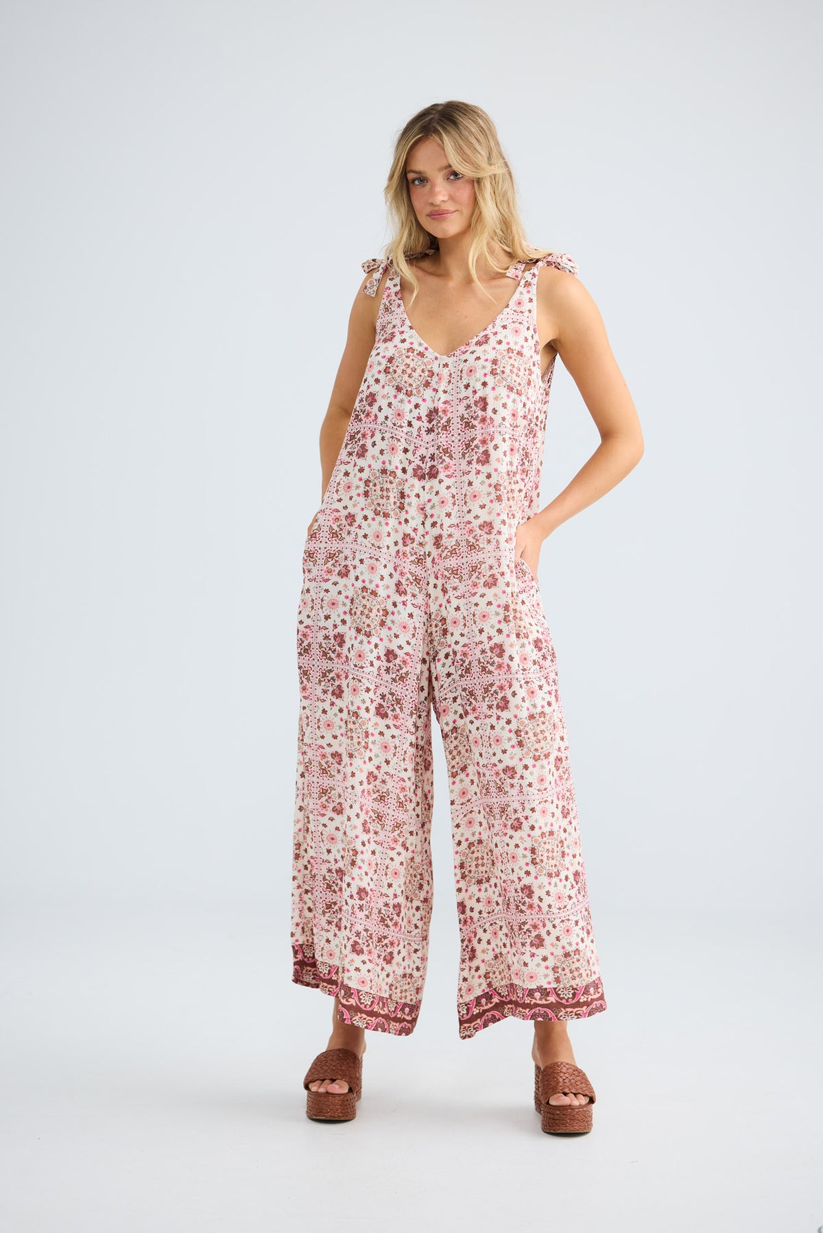 Temple Border Jumpsuit // Chai Floral