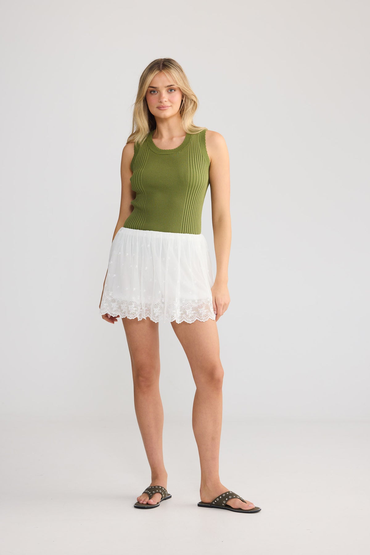 Agnes Lace Skort // Ivory