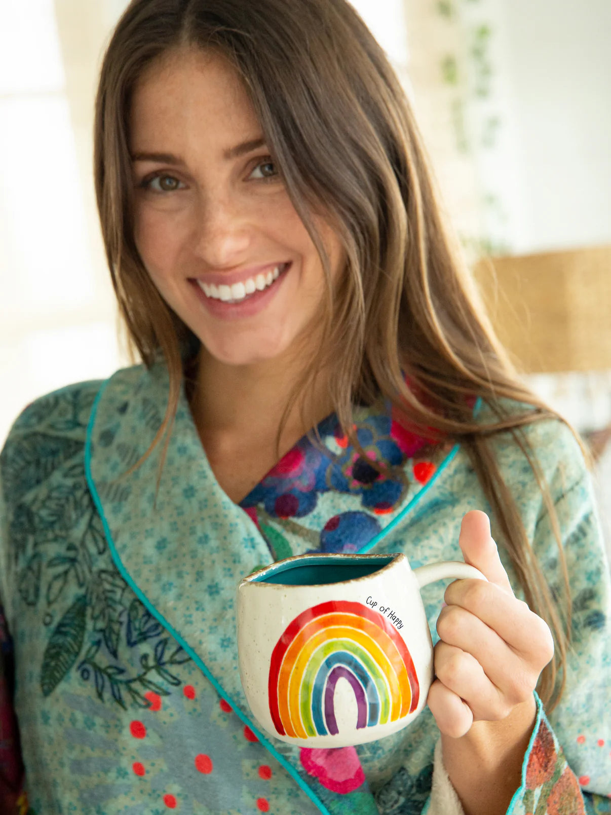 Artisan Rainbow Coffee Mug // Cup of Happy