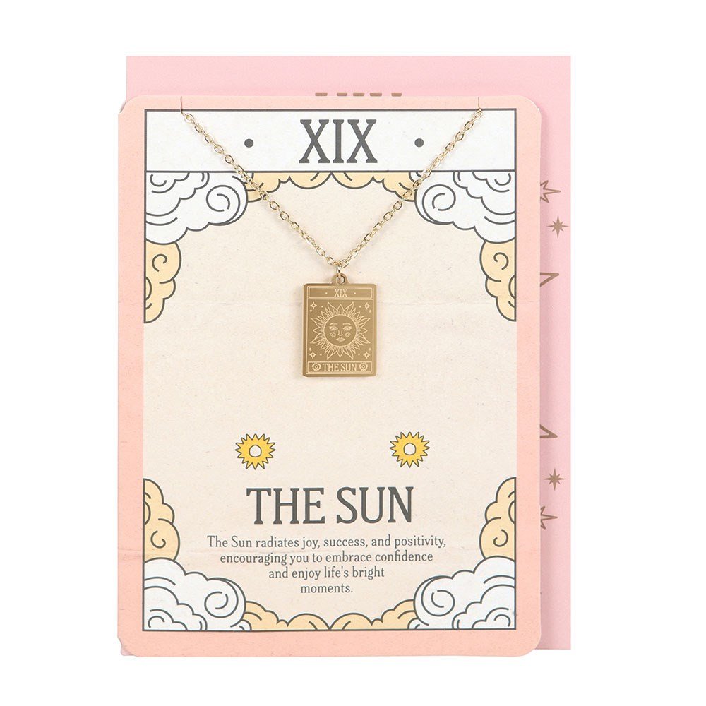 Necklace // The Sun Vintage Tarot w/Greeting Card