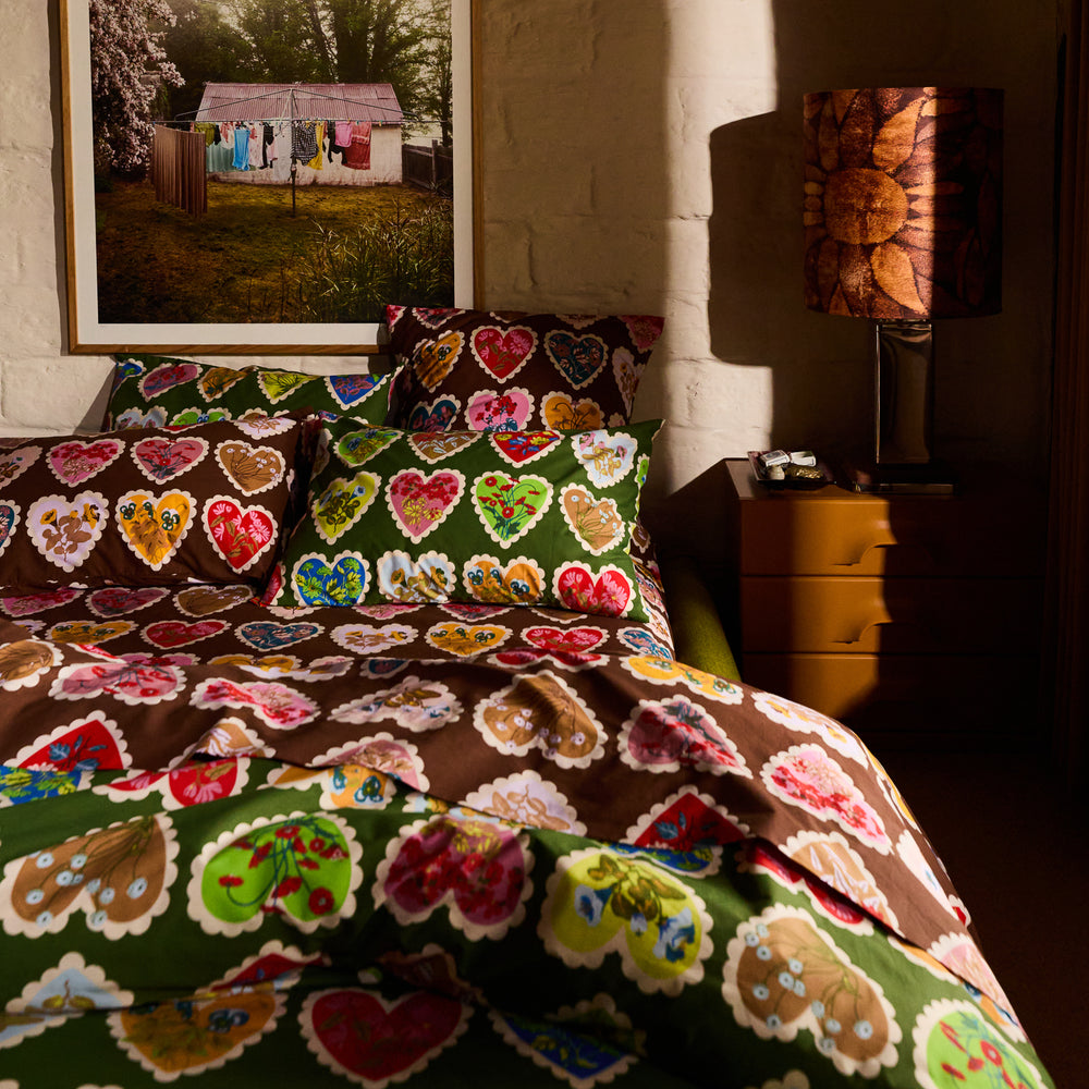 Loretta Cotton Pillowcase Set // Hunter Green