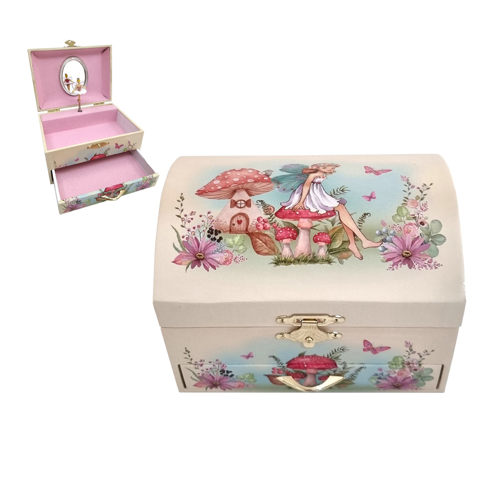 Music Jewel Box Dome // Fairy w/Mushroom House