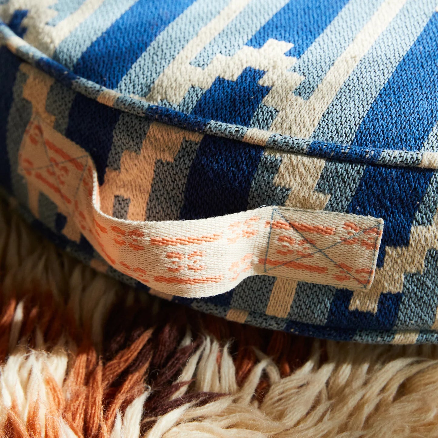 Nisha Round Floor Cushion // Blue Jean