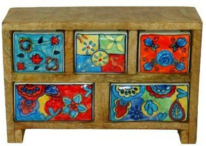Ceramic Chest // 5 Drawer // 25x17x9cm