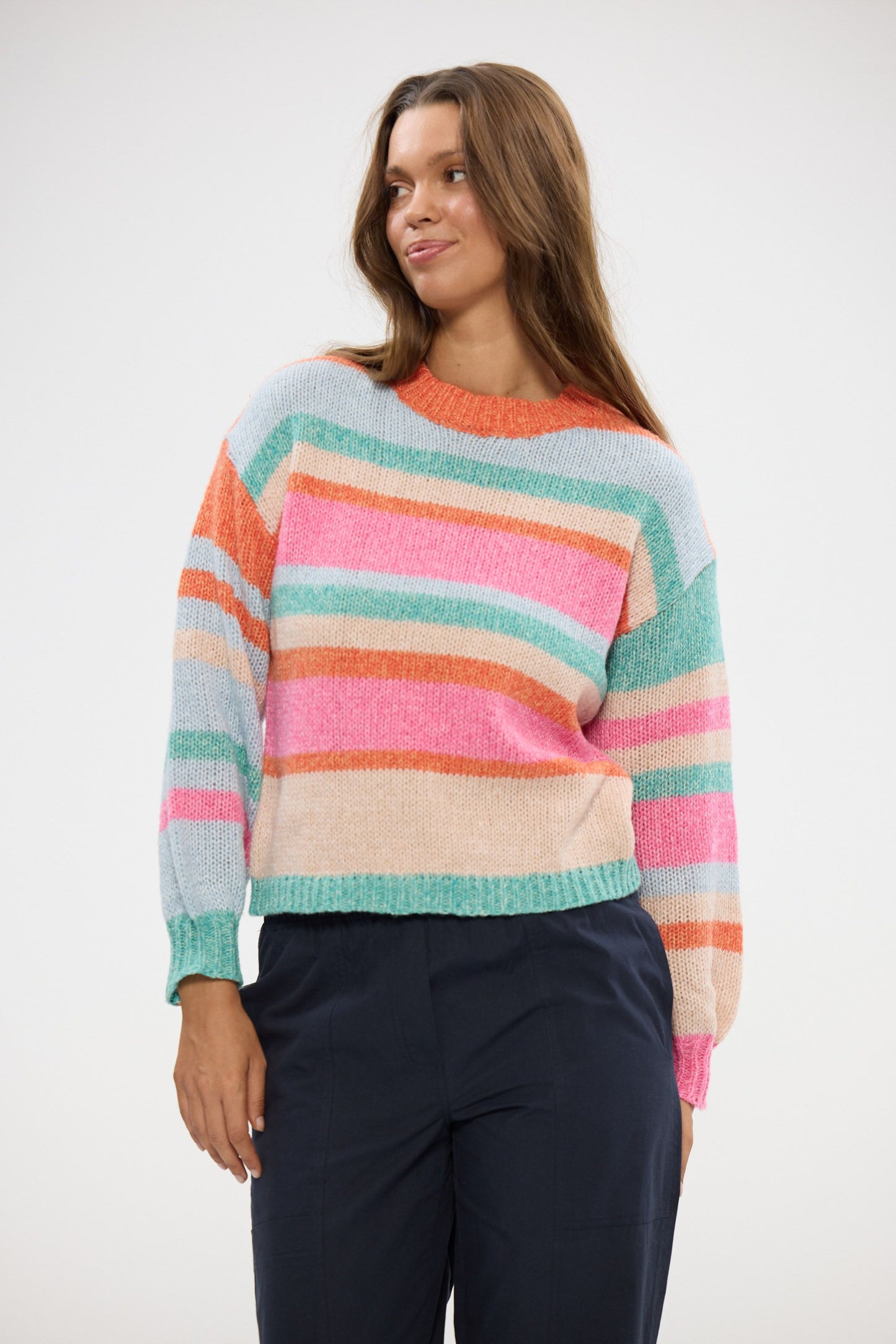 Tarn Knit // Pink Multi Stripe