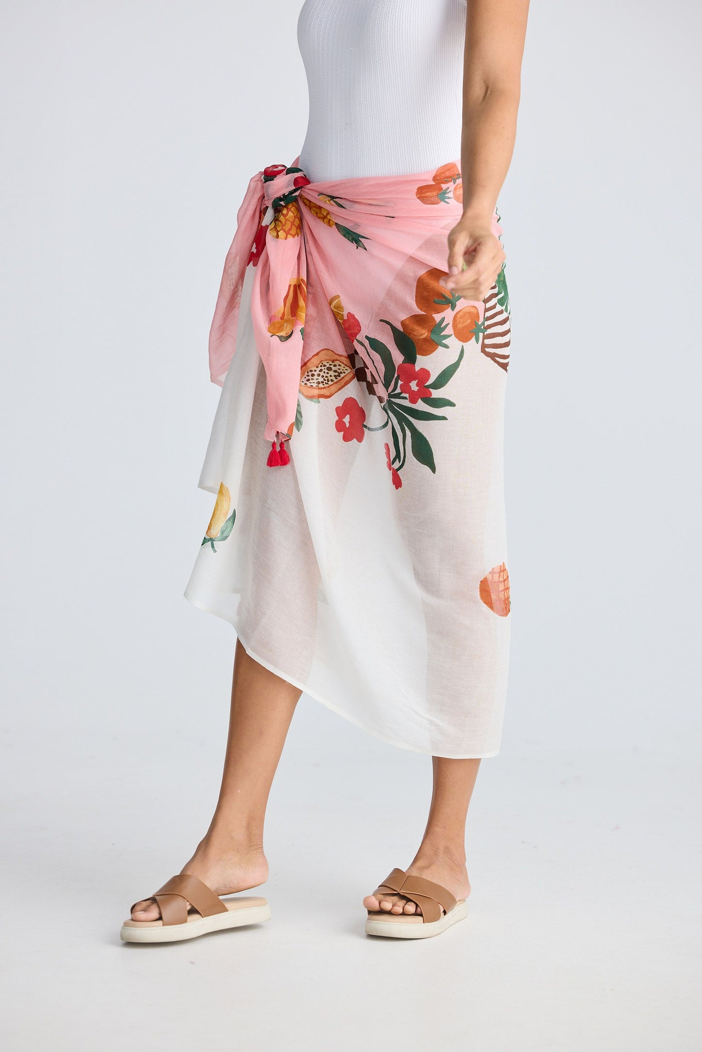 Stella Sarong Scarf // Tropical Fruit Print