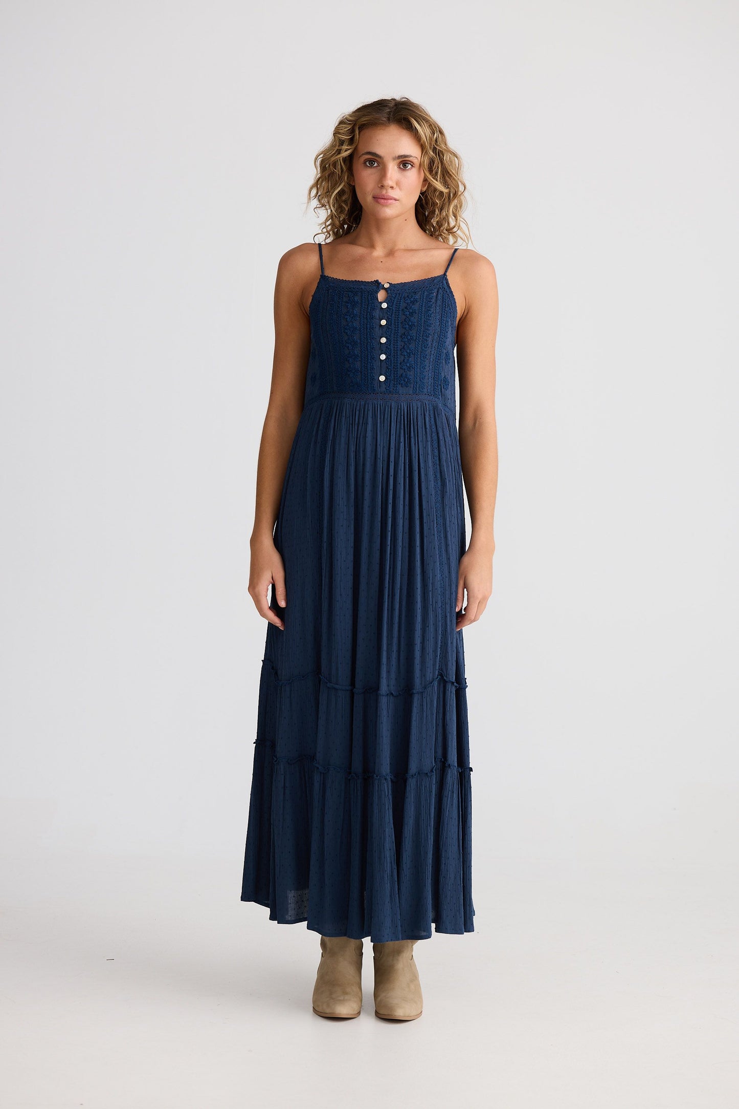 Inhale Dress // Navy Dobby