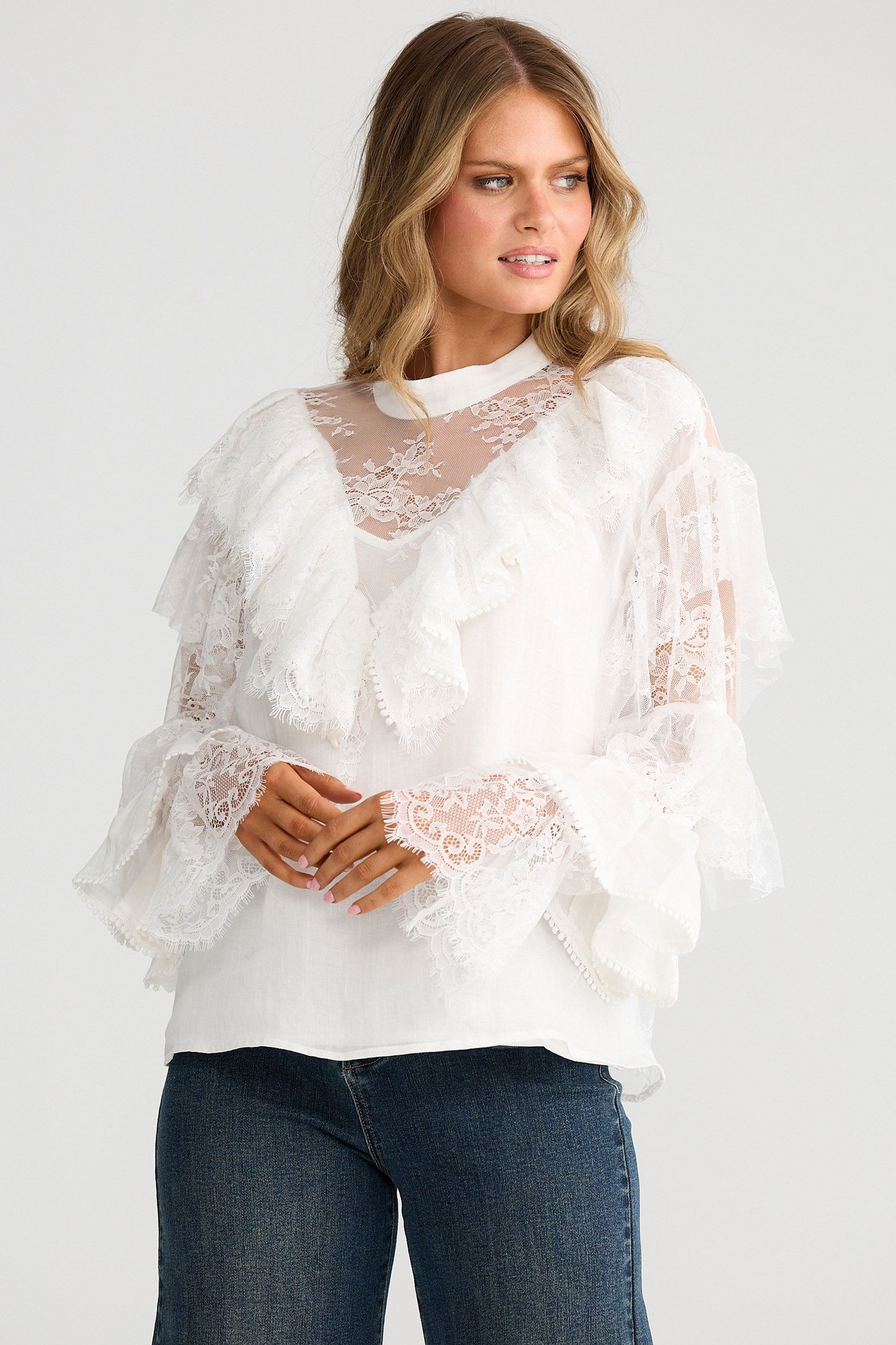 Clairo Frill Blouse // Off White