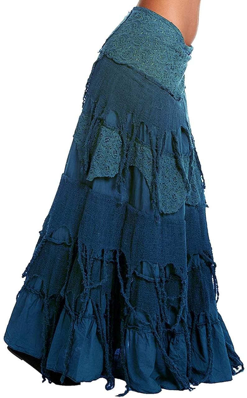bellatrix // long wrap tiered skirt