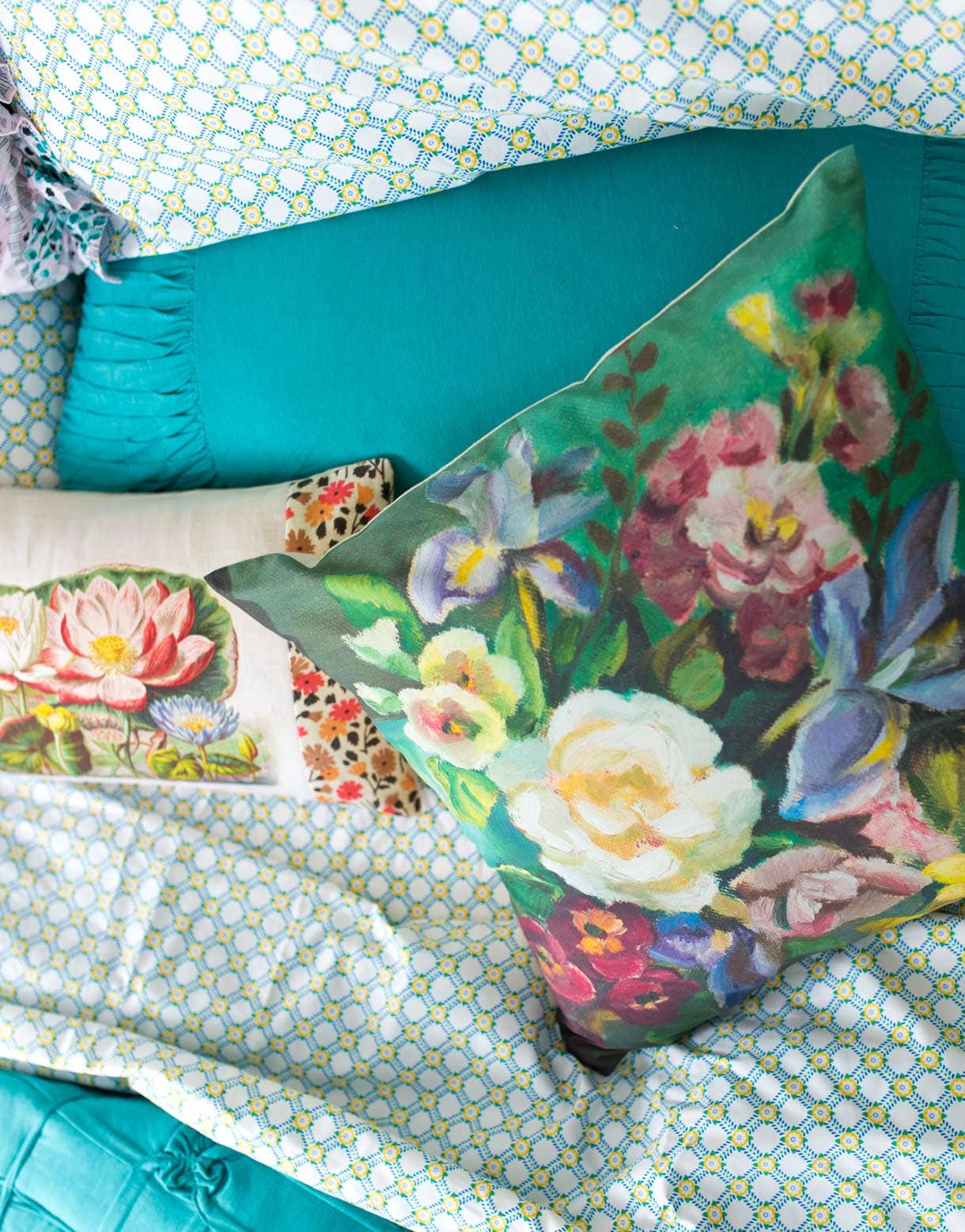 Painted Flowers cushion cover (pillow cover)