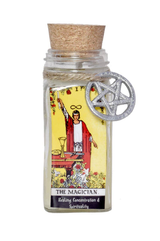 CANDLE - The MagicianTarot 100gms with herbs and crystals