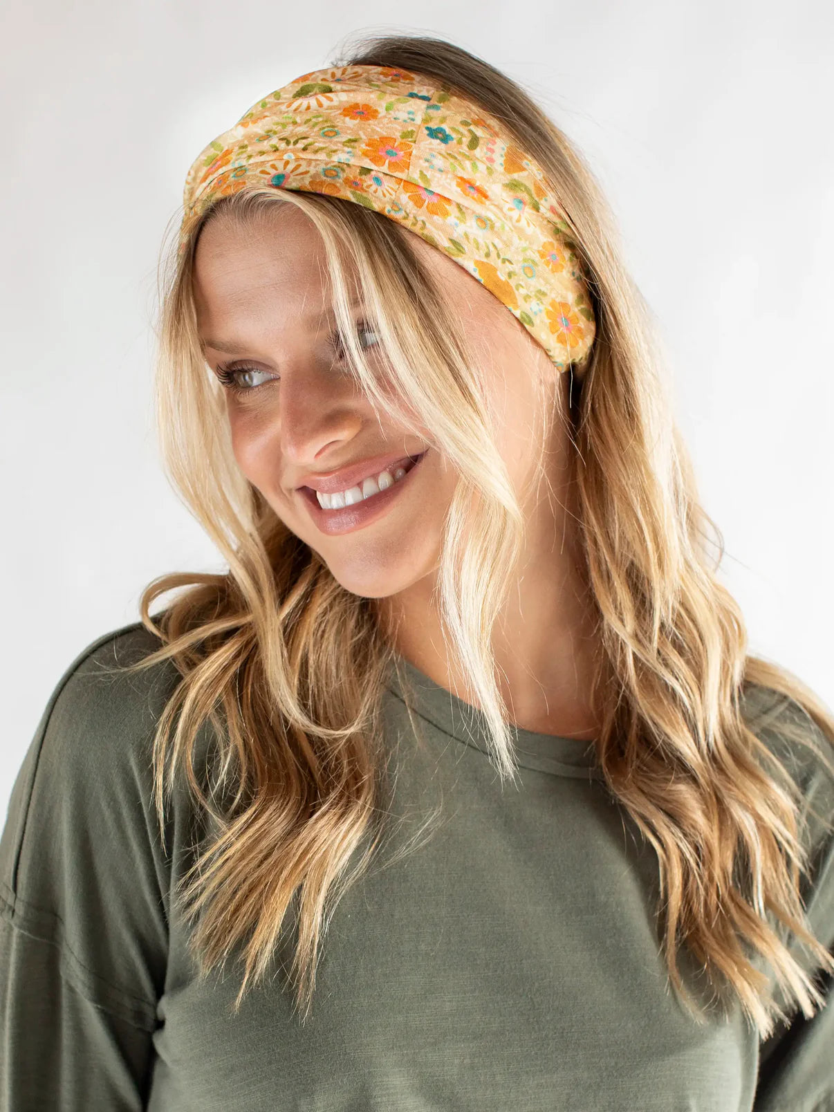 Half Boho Bandeau® Headband // Yellow Mandala