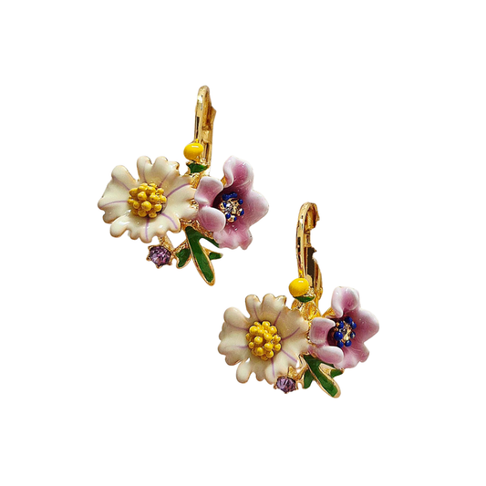Earring // Enamel Flower // Purple