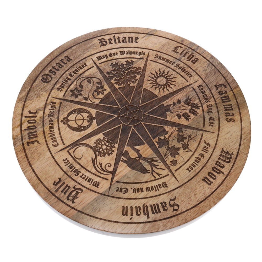 Altar Table //  Round Pagan Seasons Calendar // 30cm x 10cm