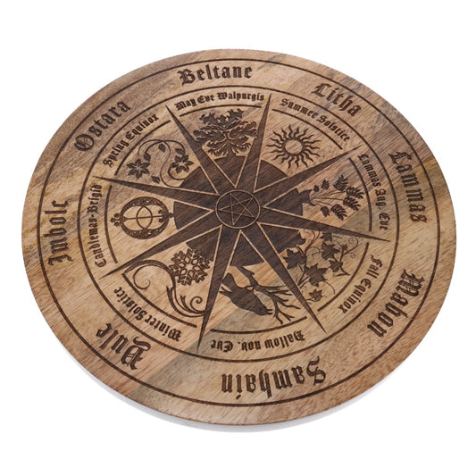 Altar Table //  Round Pagan Seasons Calendar // 30cm x 10cm