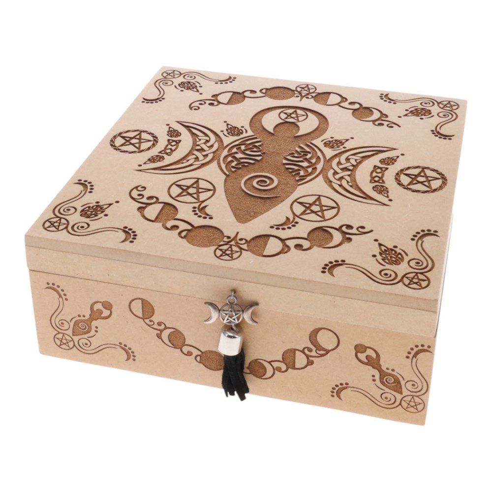 Wooden Storage Box // Goddess // 7cm x 17cm x 17cm