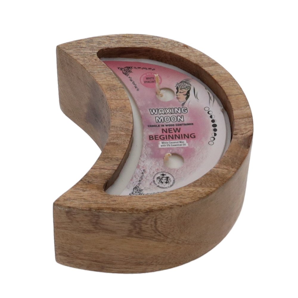 Candle // Waxing Moon Candle // White Hyacinth // New Beginnings // 12cm x 10cm x 5cm
