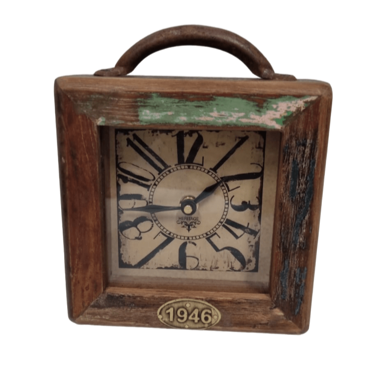 Small Recycle Square Table Clock - ( TC110 ) - Vintage World Australia - 1