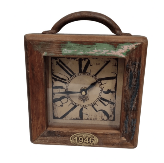 Small Recycle Square Table Clock - ( TC110 ) - Vintage World Australia - 1