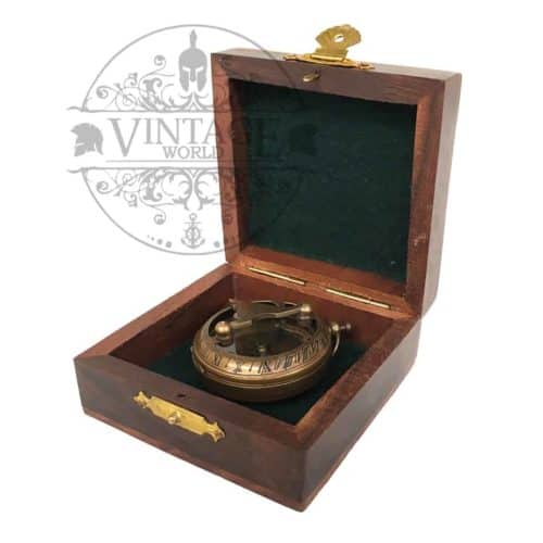 Antique Finish 45mm Pocket Sundial Compass