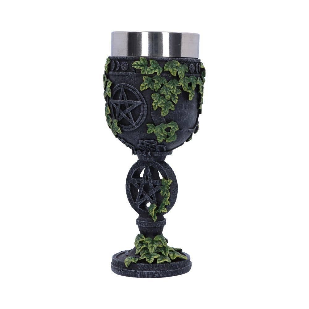 Aged Wiccan Pentagram Goblet 19.5cm