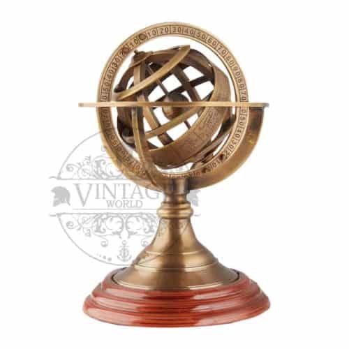 World Globe - Brass Armillary Zodiac (Mini)